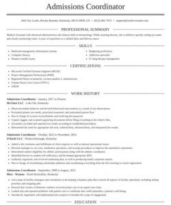 free admissions coordinator resumes  rocket resume graduate job description template pdf