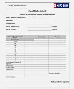 free bedi advocates note on advance tax with new deposit slips standard bank deposit slip template word