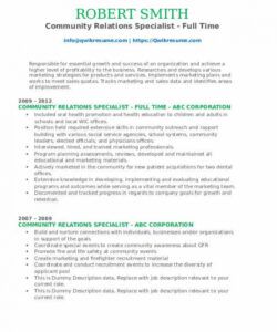 free community relations specialist resume samples  qwikresume marketing specialist job description template pdf