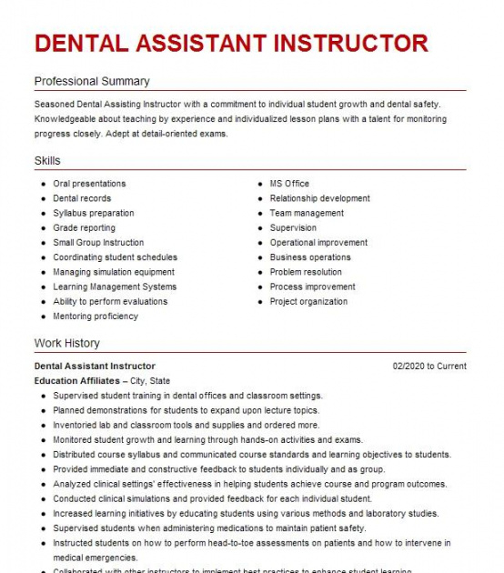 free dental assistant instructor resume example national dental dental hygienist job description template and sample