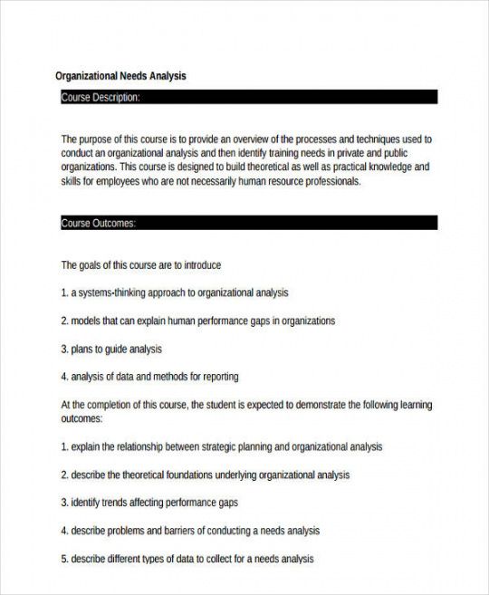 free free 50 needs analysis examples in google docs  google organisational learning needs analysis template doc