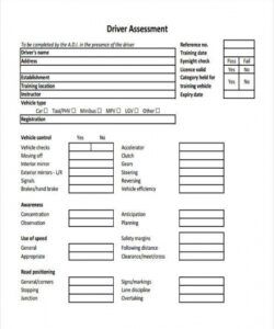 free free 8 driver assessment forms in pdf  ms word ergonomic assessment checklist template examples