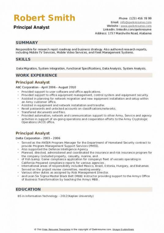 free principal analyst resume samples  qwikresume technical business analyst job description template doc