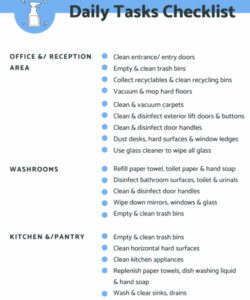 free professional office cleaning checklist  abba daily office cleaning checklist template