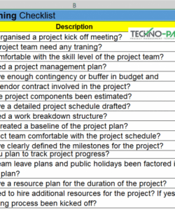 free project management checklist  excel template  project construction project management checklist template samples