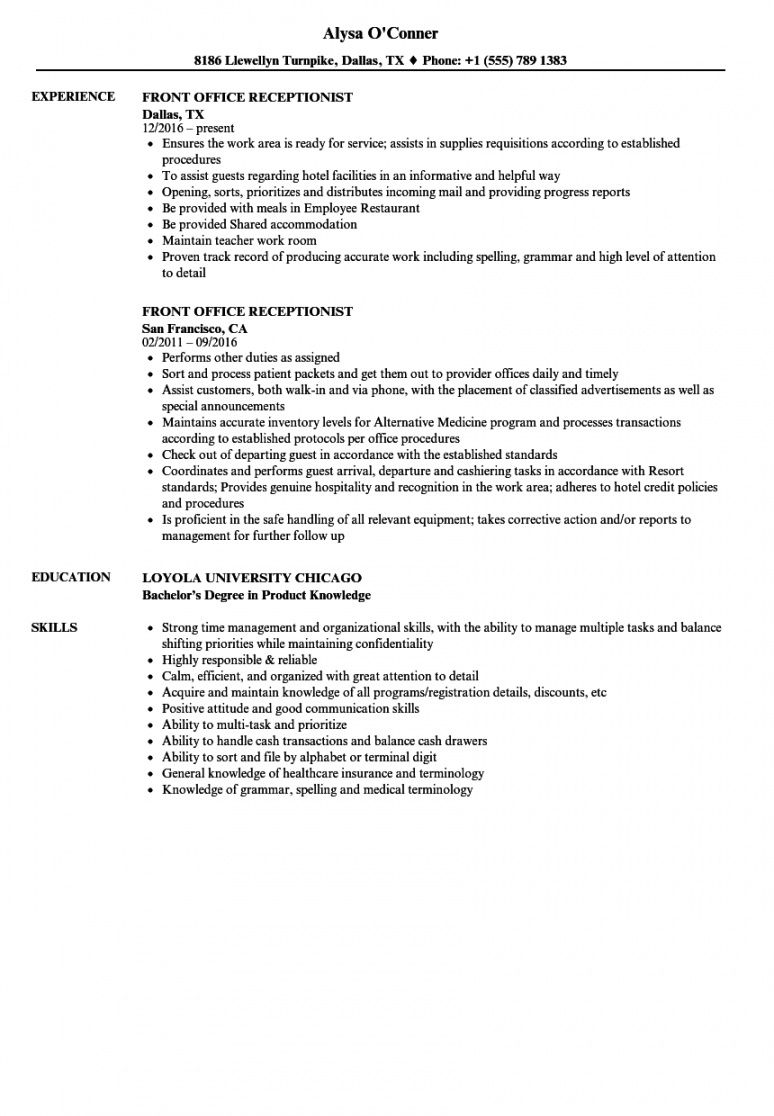 free receptionist resume sample medical office receptionist job description template pdf