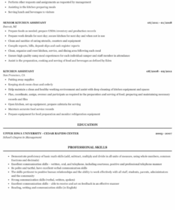 Kitchen Assistant Job Description Template   Free Simplefootage Resume Format For Kitchen Staff Kitchen Assistant Job Description Template Pdf 250x300 