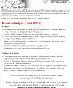 job description business analyst  mryn ism technical business analyst job description template and sample