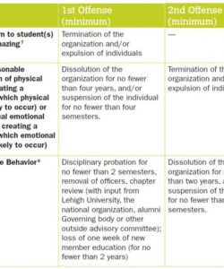 lehigh university  student code of conduct  student affairs disciplinary hearing checklist template samples