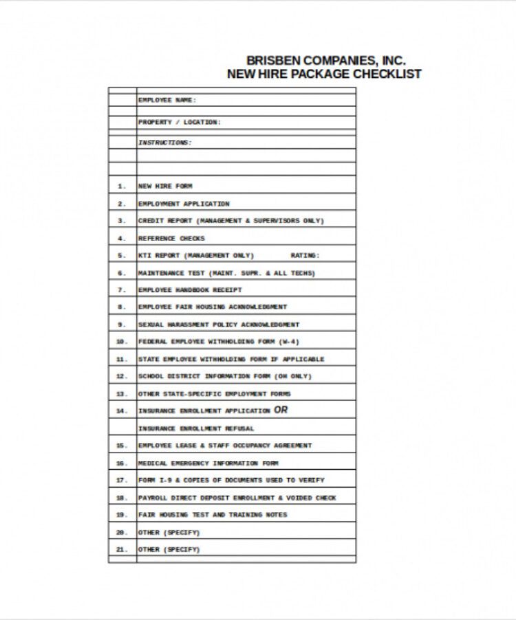 Plumbing Checklist Template