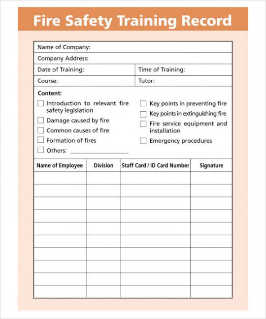 printable 9 free training log templates  pdf word  sample templates lifting equipment inspection checklist template examples