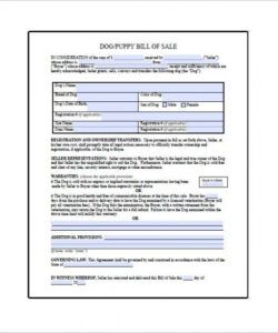 sample dog bill of sale  8 free sample example format dog deposit template