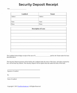 sample download security deposit receipt template  pdf  rtf rental security deposit receipt template example