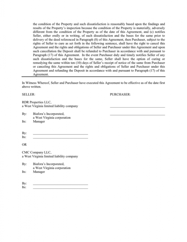 sample unit purchase agreement in word and pdf formats  page 6 of 6 business purchase deposit agreement template doc