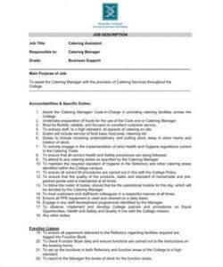 what is a catering assistant job description  job retro kitchen assistant job description template