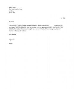 sample deposit gift letter template uk  privatisation of port of aldermore gifted deposit template