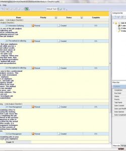 editable job analysis checklist  to do list organizer checklist pim time workload analysis template