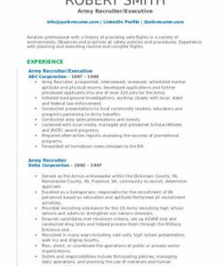 free army recruiter resume samples  qwikresume senior recruiter job description template