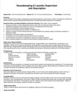 free housekeeper job description example  14 free word pdf documents hospitality job description template and sample