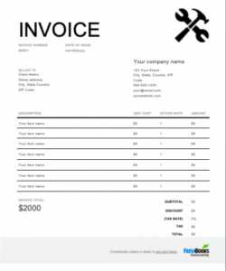 free how to make a handyman invoice  household handyman job description template