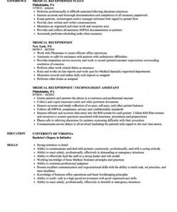 free printable medical receptionist job description template excel sample healthcare job description template pdf