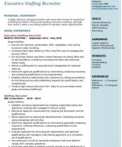 free staffing recruiter resume samples  qwikresume senior recruiter job description template