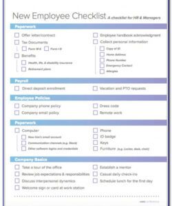onboarding checklist for new employees template chef de partie job description template