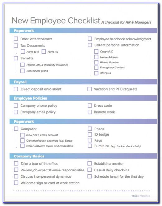 onboarding checklist for new employees template chef de partie job description template