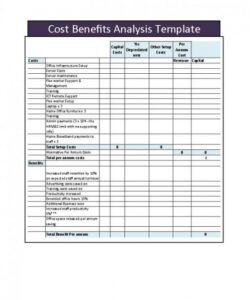 printable cost benefit analysis template  template business benefits analysis template sample