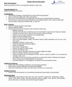 14 er nurse job description for resume collection  resume database nursery assistant job description template doc