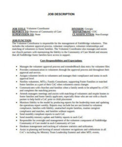 21 church volunteer job description template  best template design best job description template pdf