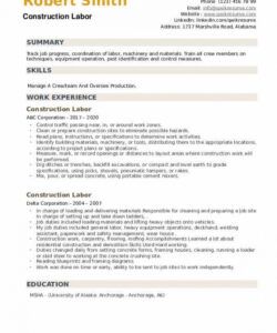 construction labor resume samples  qwikresume general labor job description template