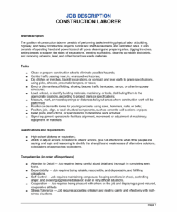 construction laborer job description template  by businessinabox™ company job description template pdf