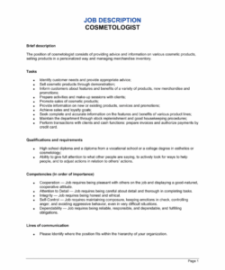 cosmetologist job description template  by businessinabox™ company job description template doc