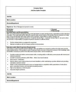 free 32 sample job description templates in ms word  pdf example job description template