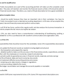 free cpa job description and its qualification  shop fresh chief accountant job description template pdf