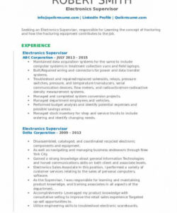 free electronics supervisor resume samples  qwikresume notion job description template