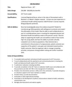 free free 8 sample registered nurse job description templates in pdf  ms word nursery assistant job description template and sample