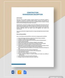 free general and operations manager job description template download 84 construction job description template and sample