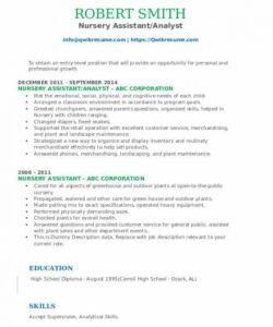 free nursery assistant resume samples  qwikresume nursery assistant job description template