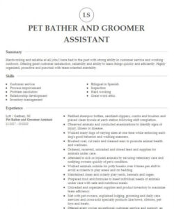 free ownerpet bather resume example seagrass &amp;amp; salty paws  aransas pass texas dog groomer job description template