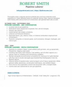 free pipeline laborer resume samples  qwikresume general labor job description template pdf