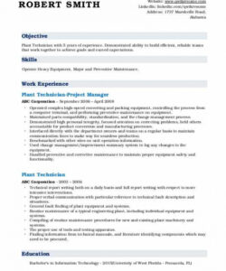 free plant technician resume samples  qwikresume plant manager job description template
