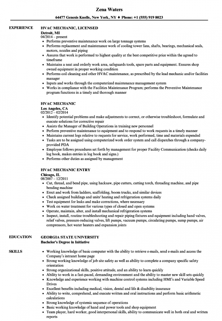 free resume for hvac technician  mryn ism service technician job description template doc