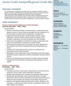 free senior credit analyst resume samples  qwikresume credit manager job description template and sample