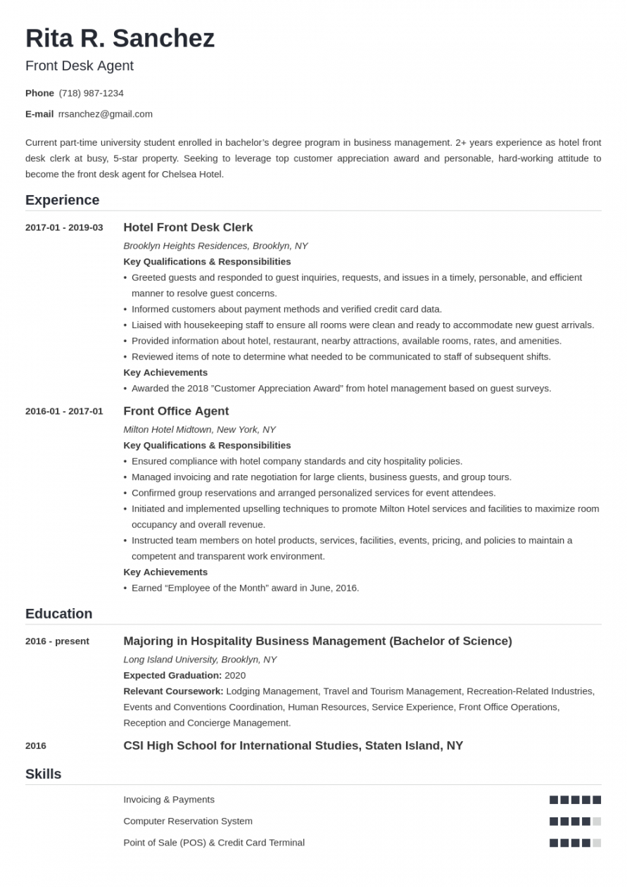 Front Desk Job Description For Resume Receptionist Objective On Front 