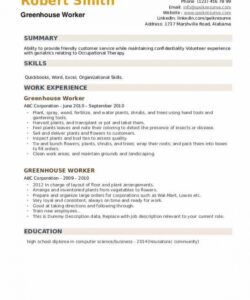 greenhouse worker resume samples  qwikresume plant manager job description template pdf