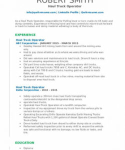haul truck operator resume samples  qwikresume part time job description template and sample