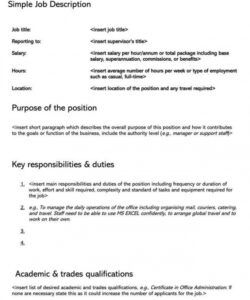 how to write a job description free templates word  pdf writing a job description template