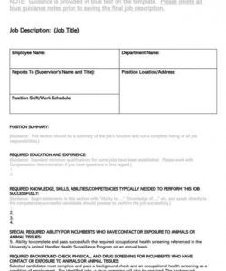 how to write a job description free templates word  pdf writing a job description template pdf